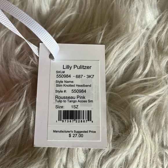 {Lilly Pulitzer} Slim Knotted Headband in Rousseau Pink Tulip To Tango - NWT - Picture 9 of 10